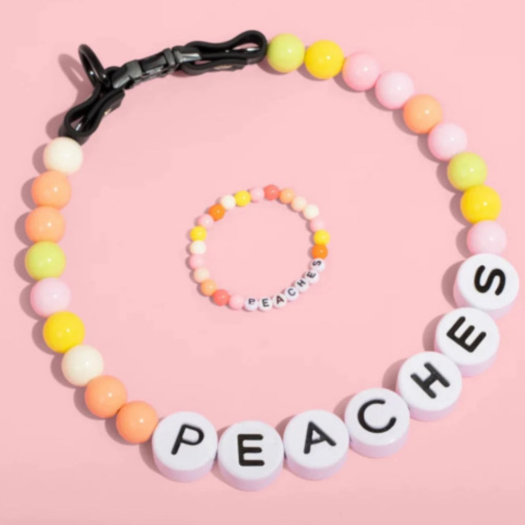 Pet Beaded Name Collar With Bracelet Set